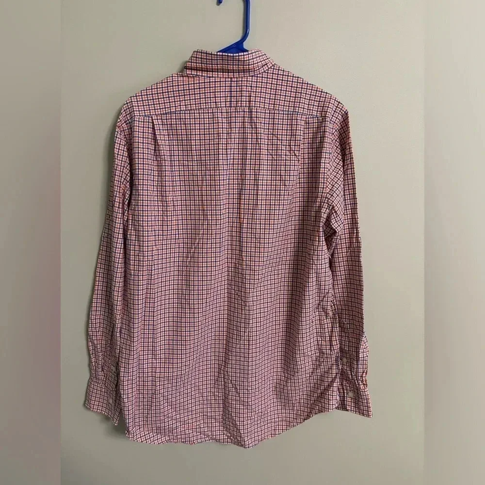 Polo Ralph Lauren Men’s Classic Plaid Button Down Shirt Size Large Orange Blue